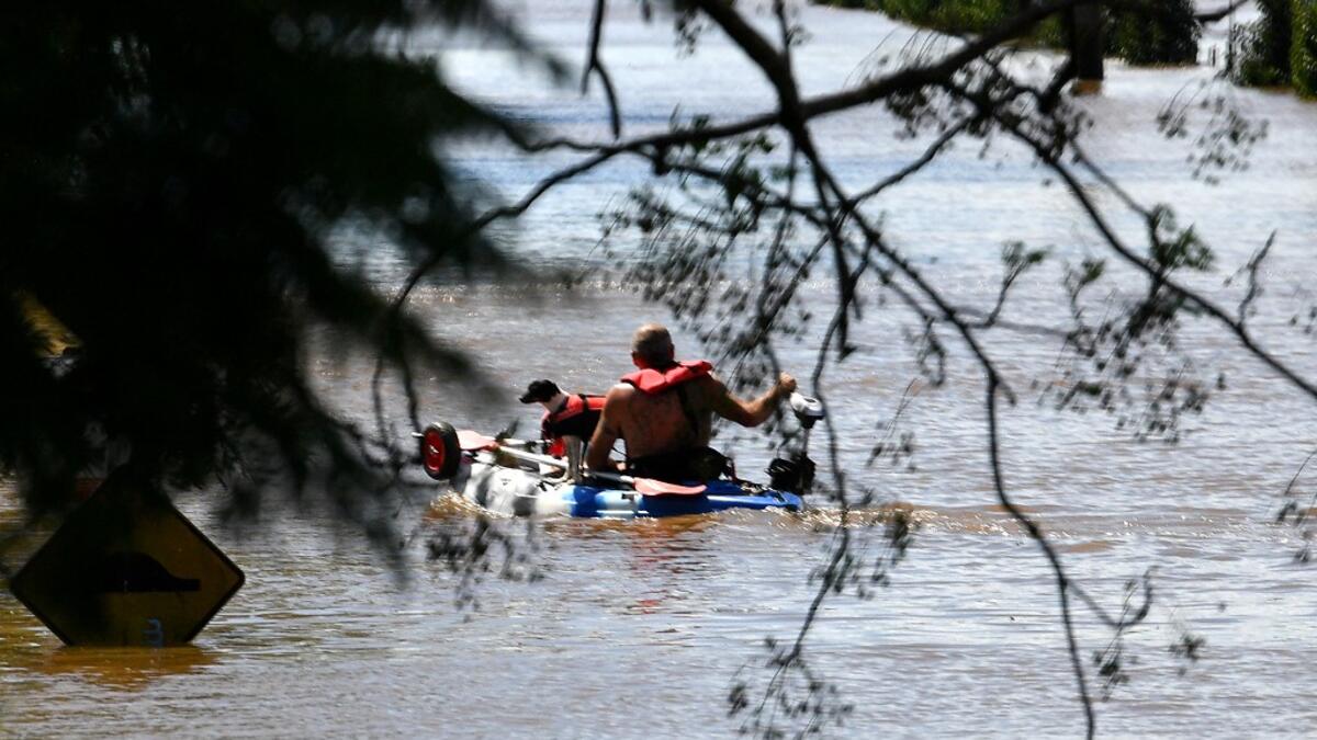 Australian floods in the Windsor suburb of northwestern Sydney