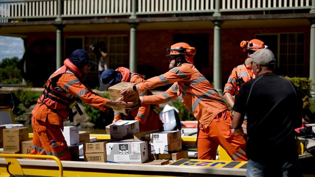 Australian floods in the Windsor suburb of northwestern Sydney