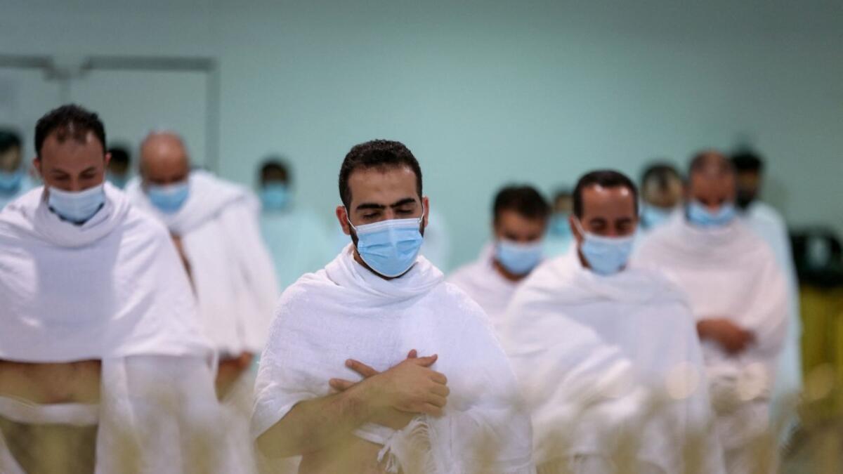 Immunised pilgrims in Mecca