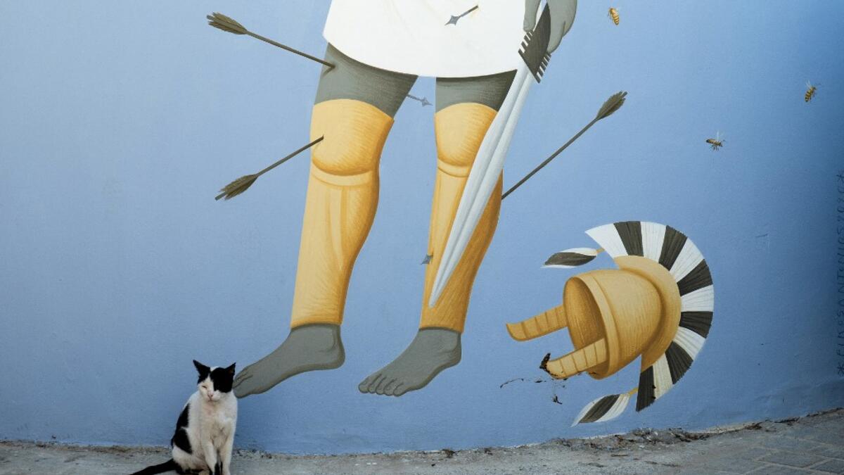 Fikos tries to combine ancient Greek mythology with the Byzantine iconography