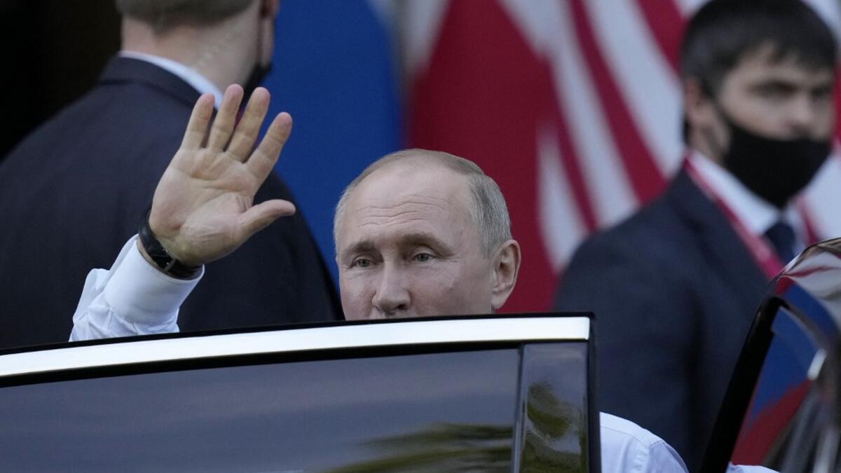 Russian President Vladimir Putin leaves the 'Villa la Grange' after his meeting with U.S President Joe Biden in Geneva, Switzerland in Geneva