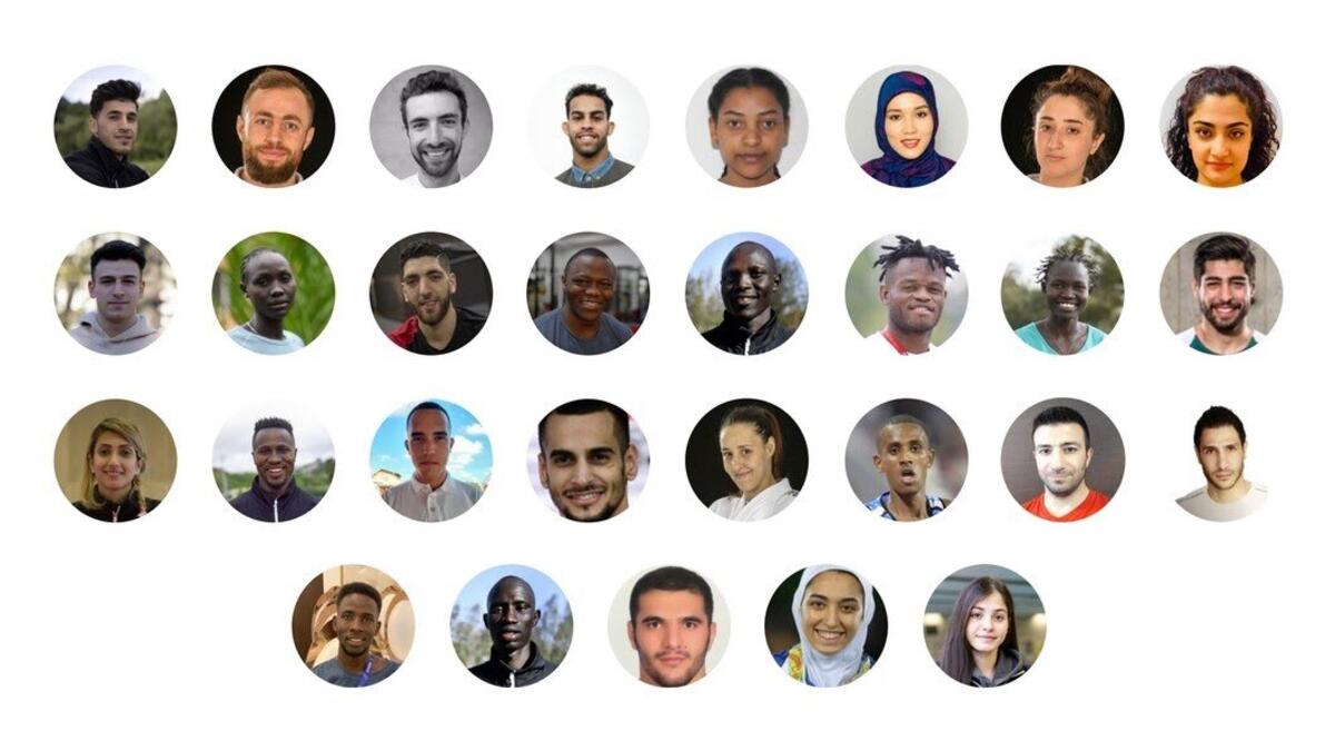 في أولمبياد طوكيو 2020: ضمت القائمة 29 رياضيًا ورياضية من 11 دولة، تم اختيارهم من قبل المجلس التنفيذي للجنة الأولمبية الدولية من بين 55 رياضيًا مستفيدين من منحة الرياضيين اللاجئين التي تقدمها اللجنة الأولمبية الدولية.