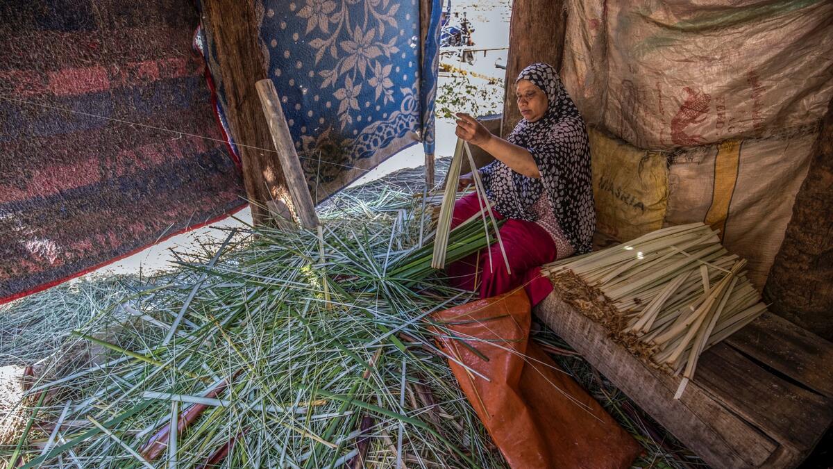 papyrus craft still common in the village of Al-Qaramus