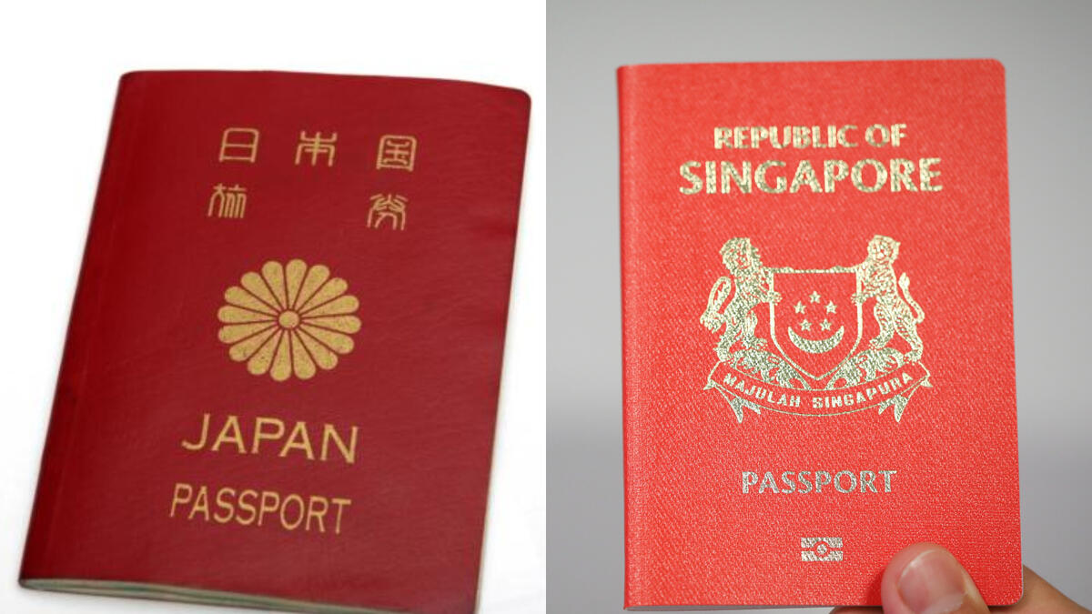 المركز الأول: اليابان + سنغافورة ( 192 دولة)