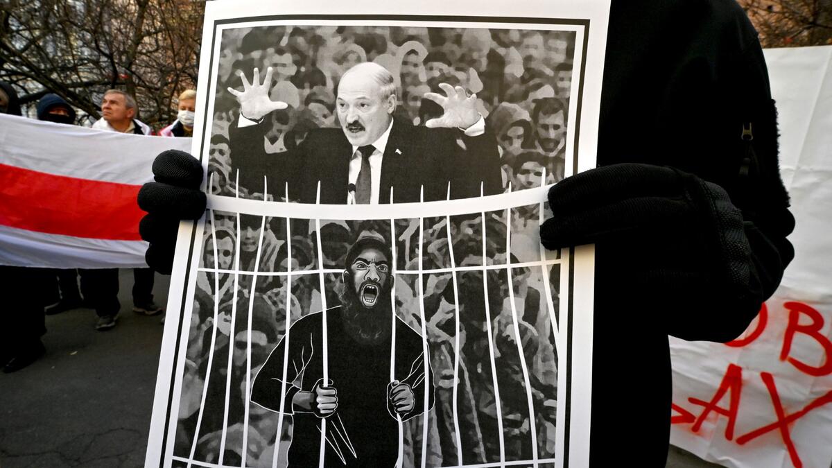 Migrants near the Belarus-Polish border