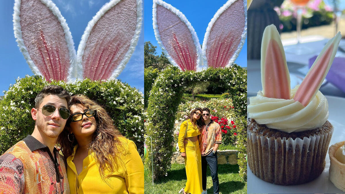Priyanka and nick's Bunny Ears inspired easter