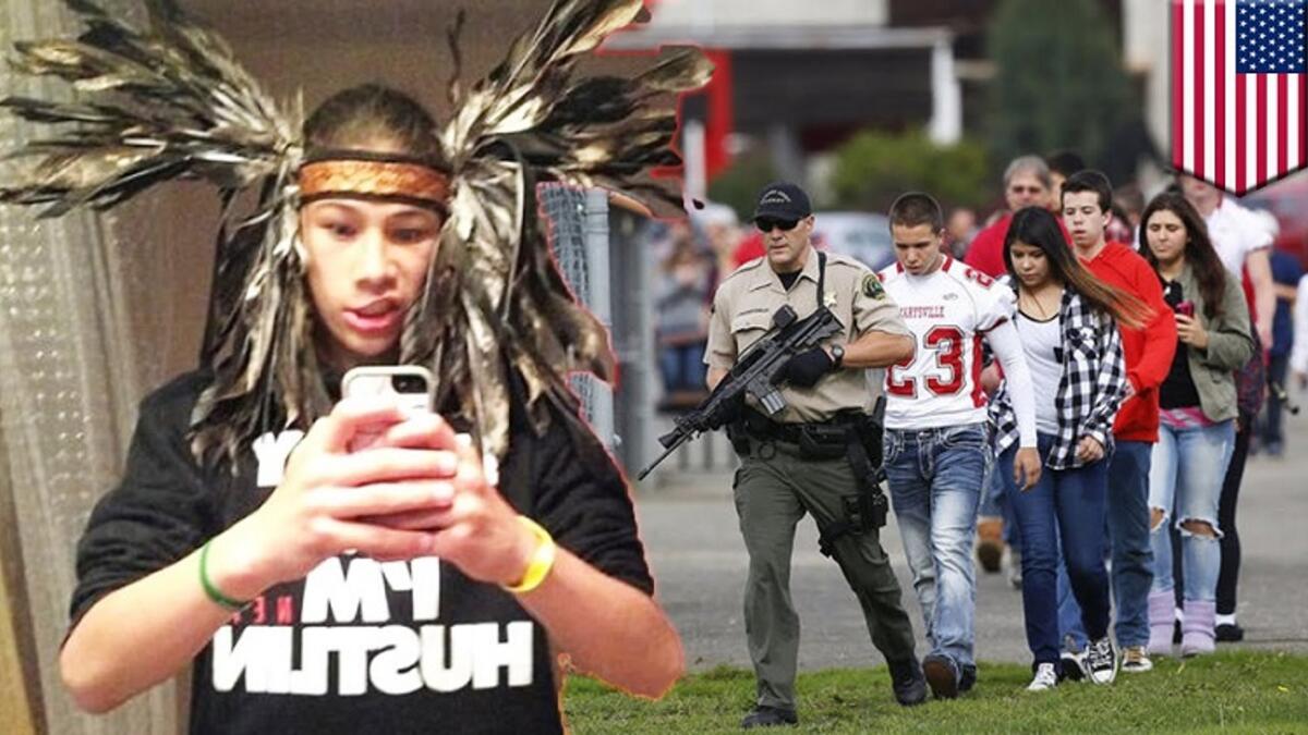 مدرسة ماريسفيل بيلشوك الثانوية، أكتوبر 2014، 4 قتلى: استخدم شاب يبلغ من العمر 15 عامًا الرسائل النصية لجذب العديد من أبناء عمومته وأصدقائه إلى طاولة الكافيتريا الخاصة به في المدرسة  ثم قتل أربعة منهم بالرصاص قبل أن يقتل نفسه.