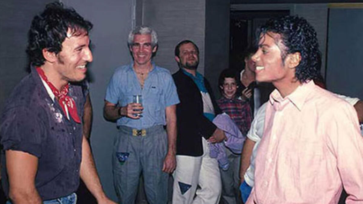 Bruce Springsteen and Michael Jackson hanging out in the 1980s