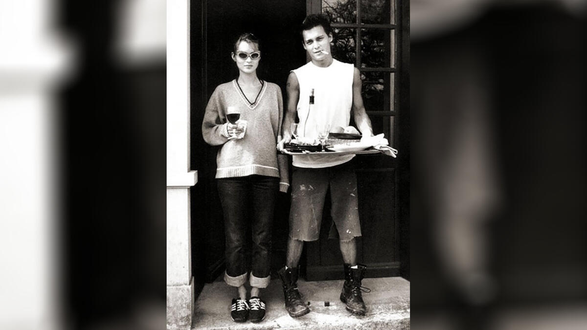 Kate Moss And Johnny Depp At Their Front Door, 1994