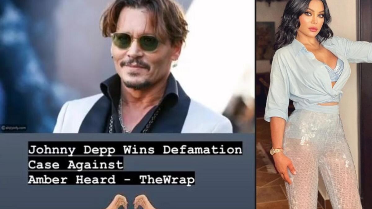 اللبنانية هيفاء وهبي: نشرت صورة لجوني ديب عبر حسابها على انستغرام، وأرفقتها بـ برمز قلب ووسم (JusticeForJohhnyDepp) أي "العدالة لجوني ديب".