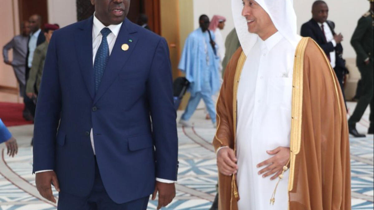 الرئيس السنغالي ماكي سال وصل إلى الدوحة لحضور حفل افتتاح بطولة كأس العالم قطر 2022.