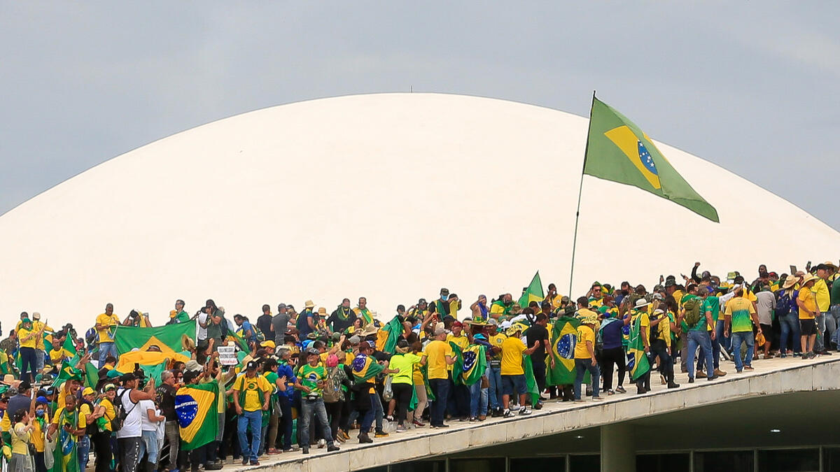 Supporters of Brazilian former President Jair Bolsonaro invade the National Congress