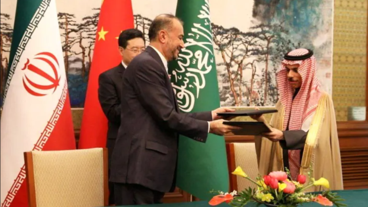 6 أبريل 2023: وزارتا خارجيتي البلدين يوقعان بيانًا مشتركًا بشأن استئناف العلاقات في بكين.