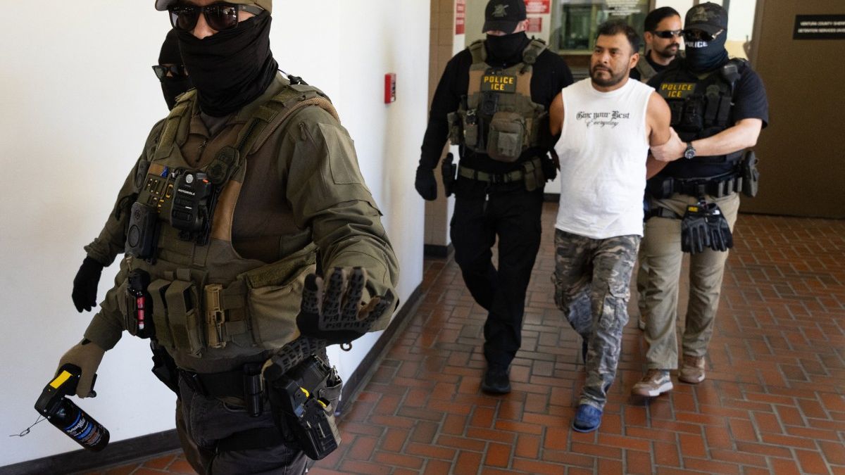 ICE agents conducting an arrest