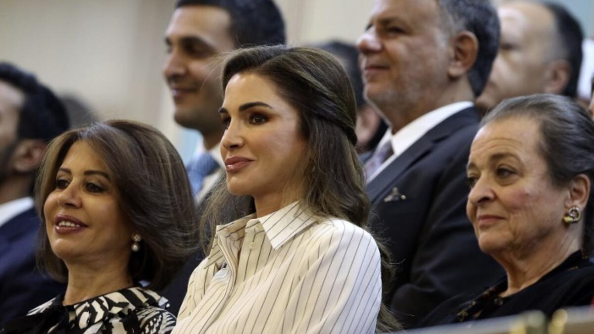 Jordan's Queen Rania (C) attends the opening of the third regular session of the parliament in the capital Amman. (KHALIL MAZRAAWI / AFP)
