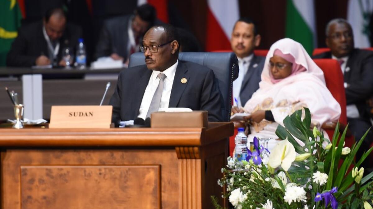 Sudan's Vice President Bakri Hassan Saleh attends the first joint European Union and Arab League summit at the International Congress Centre in the Egyptian Red Sea resort of Sharm el-Sheikh, on February 24, 2019. 
MOHAMED EL-SHAHED / AFP