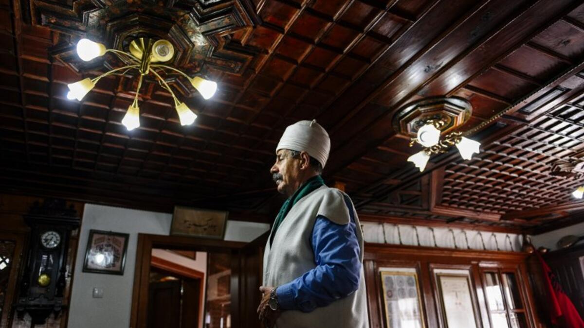 Sheh of Sa-adi tarkiat of Gjakova Ruzhdi Shehu speaks during an interview with AFP in Gjakova
Gent SHKULLAKU / AFP