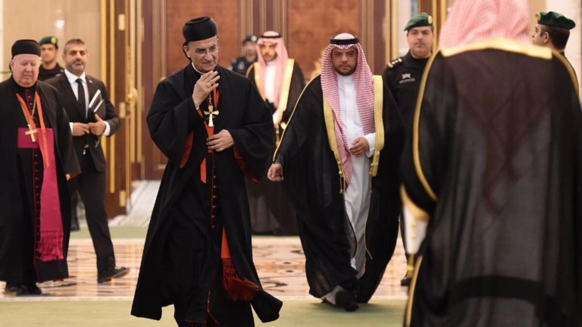 Lebanon's Christian Maronite patriarch Beshara Rai arrives for a meeting with the Saudi King on Nov. 14, 2017, in Riyadh. 

Saudi Arabia's King Salman hosted the head of the Lebanese Maronite church, a historic first at a time when Riyadh is stepping up the pressure on Iran-backed Hezbollah.

(Fayez Nureldine / AFP)