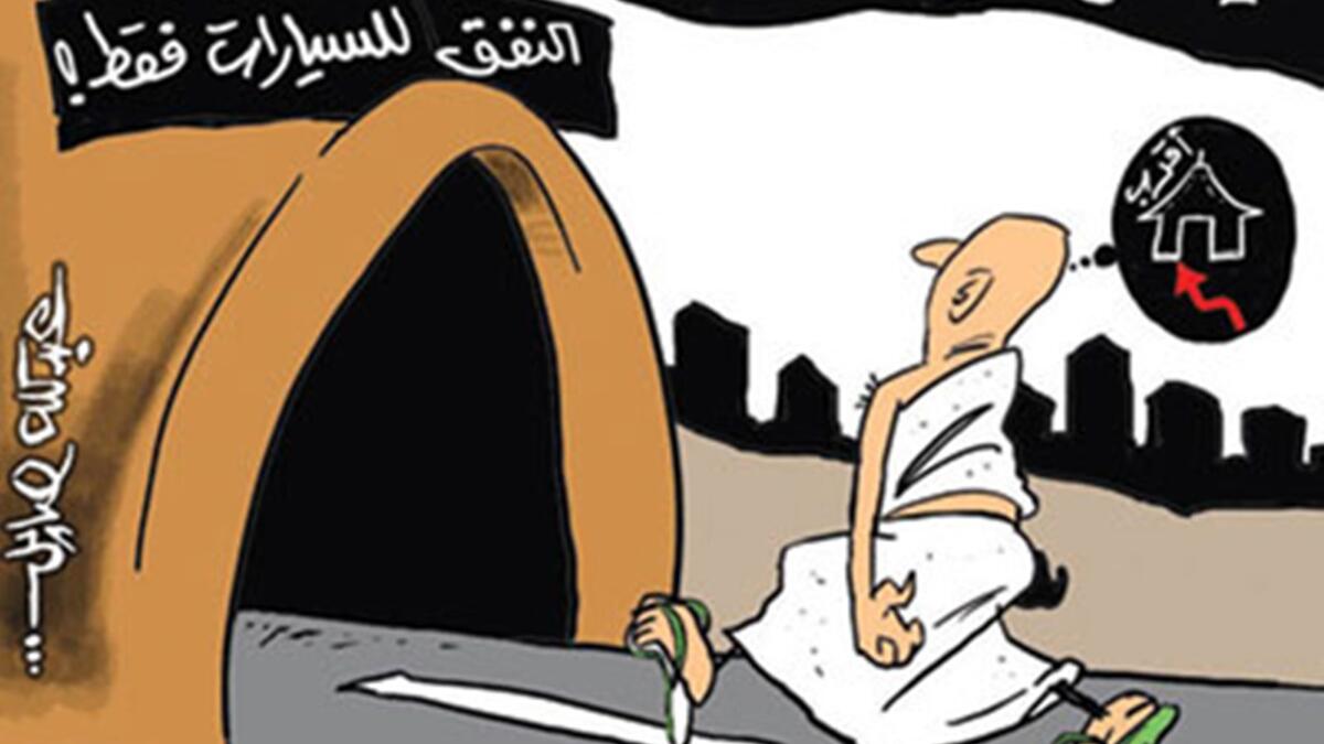 اما هذا الكاركاتير فهو يحمل الحجاج أنفسهم المسؤولية لعدم تقيدهم بالتعليمات والقوانين.