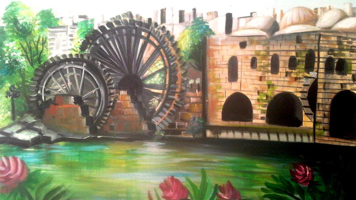 palernosters-water-wheel-painting-zaatari-camp-art-palmyra-2015