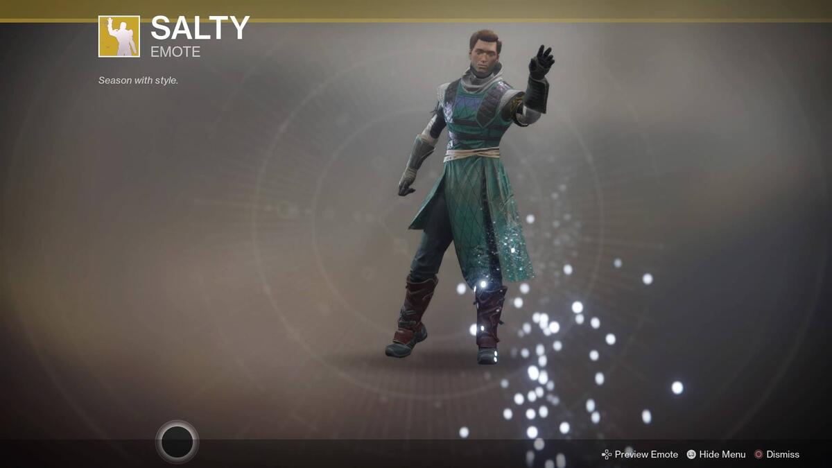 ظهرت حركة "رشة الملح" في واحدة من أكثر ألعاب الفيديو انتظارًا لعام 2017 (القدر  Destiny 2)، يمكن لأي لاعب شراؤها مقابل رسوم إضافية، إذا كان يريد شخصيته بأن ترش الملح