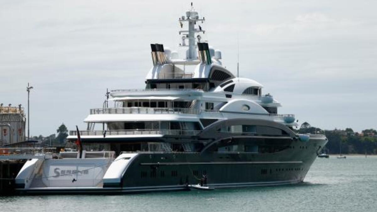 The Serene yacht docked in Auckland in New Zealand in January 2015, when it was then owned by Russian tycoon Yuri Schefler (Phil Walter/AFP)