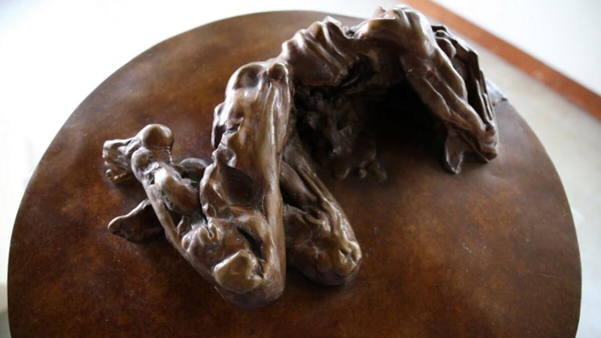 A picture taken at the Museum of Modern Art in Kuwait City on October 4, 2018, shows a sculpture by Kuwaiti artist Sami Mohammed. 
Yasser Al-Zayyat / AFP