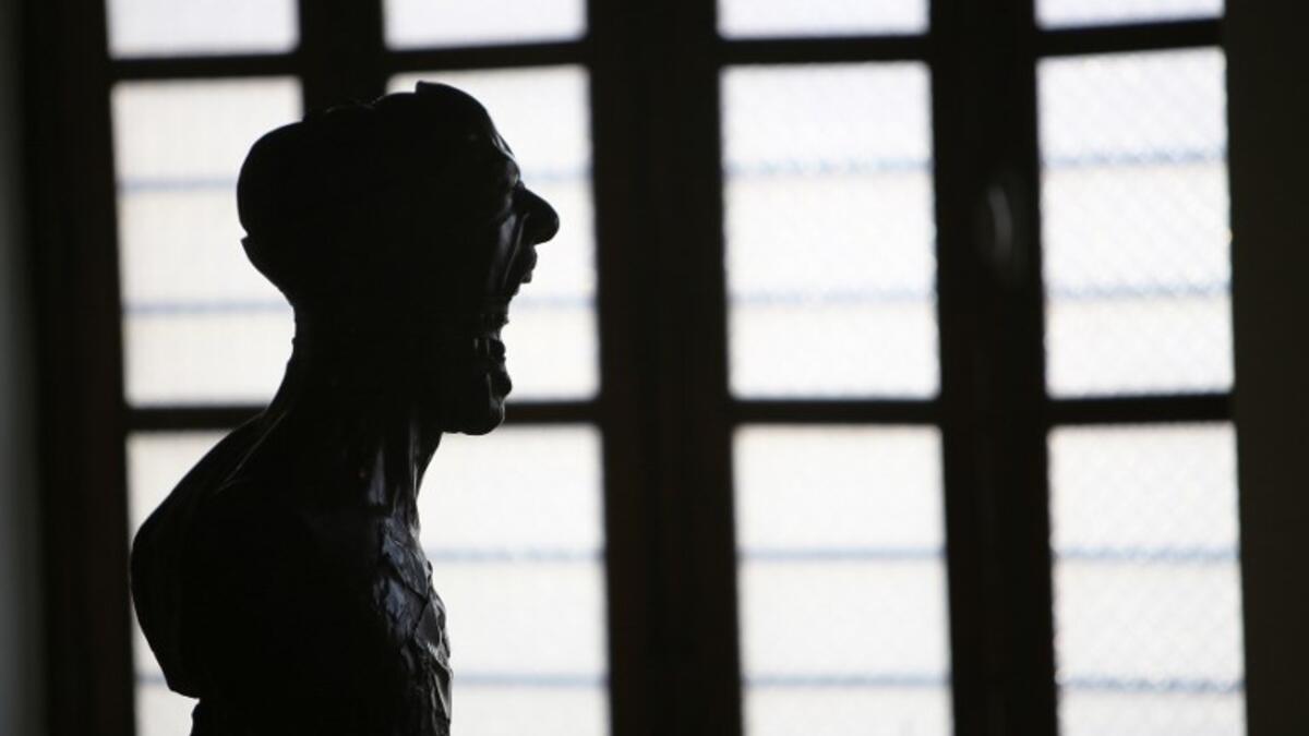 A picture taken at the Museum of Modern Art in Kuwait City on October 4, 2018, shows a sculpture by Kuwaiti artist Sami Mohammed. 
Yasser Al-Zayyat / AFP