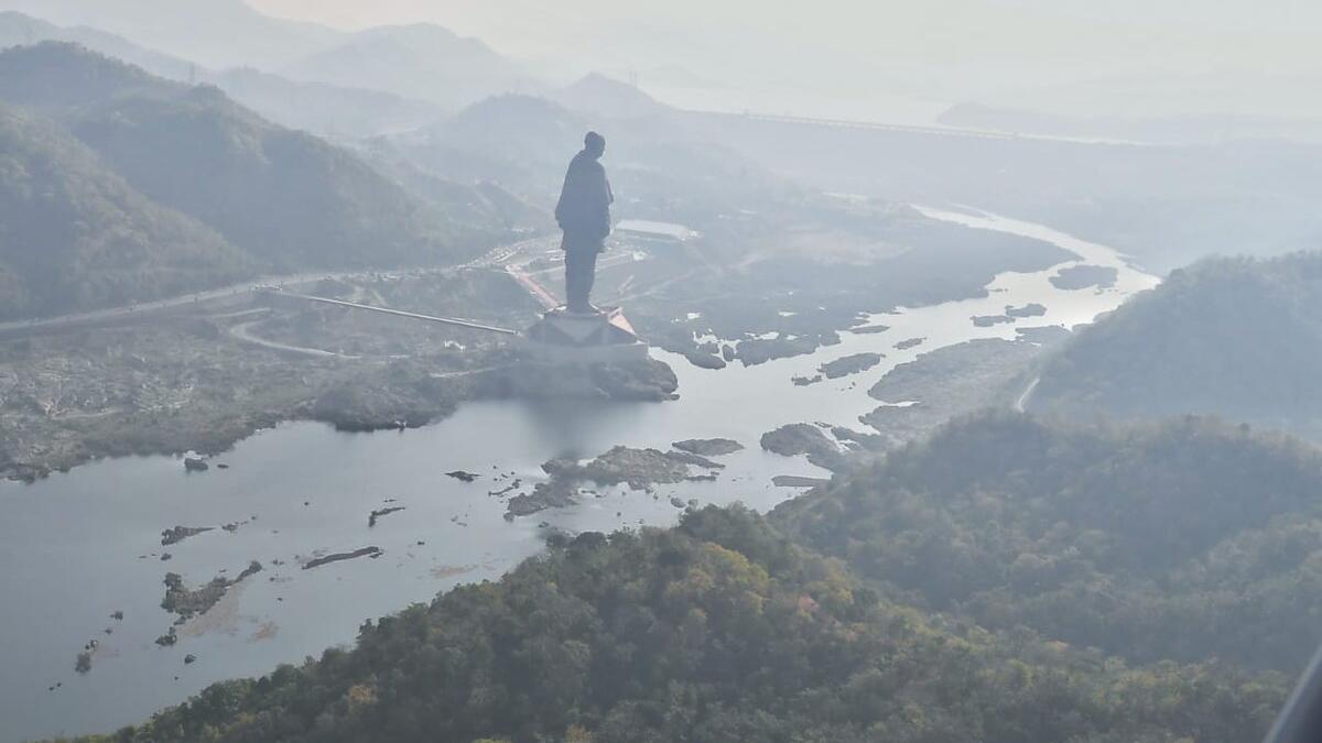 The "Statue Of Unity", the world's tallest statue dedicated to Indian independence leader Sardar Vallabhbhai Patel. (@PMOIndia/ Twitter)