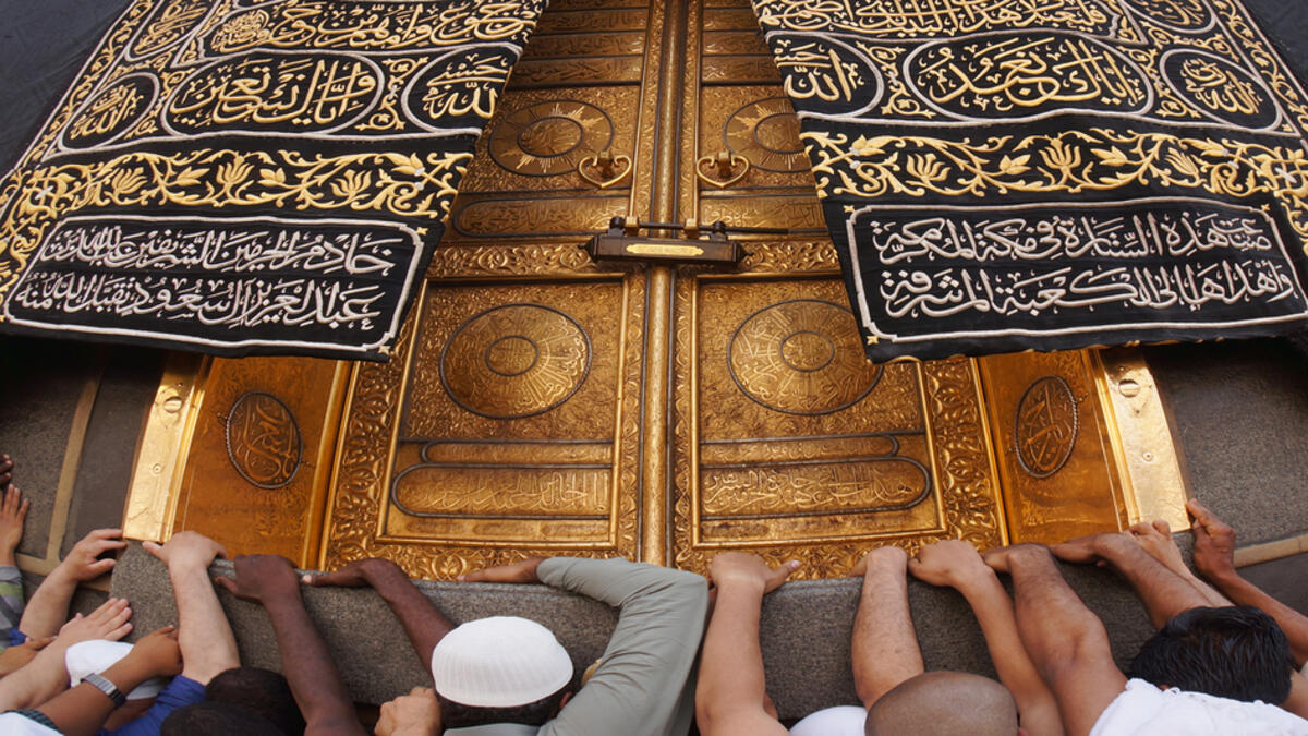 Kaaba door at Masjidil Haram in Makkah, Saudi Arabia. The door is made of pure gold (Shutterstock/File Photo)