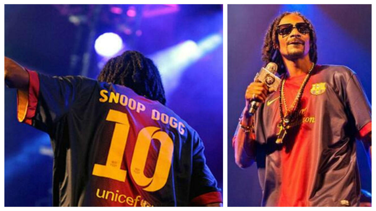 عبر مغني الراب الأمريكي "سنوب دوج" علانية عن حبه لبرشلونة وقد اختار ارتداء قميصه لإحياء إحدى الحفلات في مدينة ماربيا.