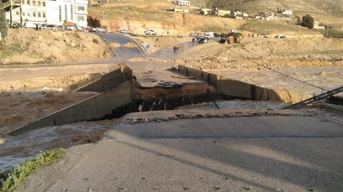 The collapse of a bridge connecting the Sokhna area to the Schumer. (Twitter)