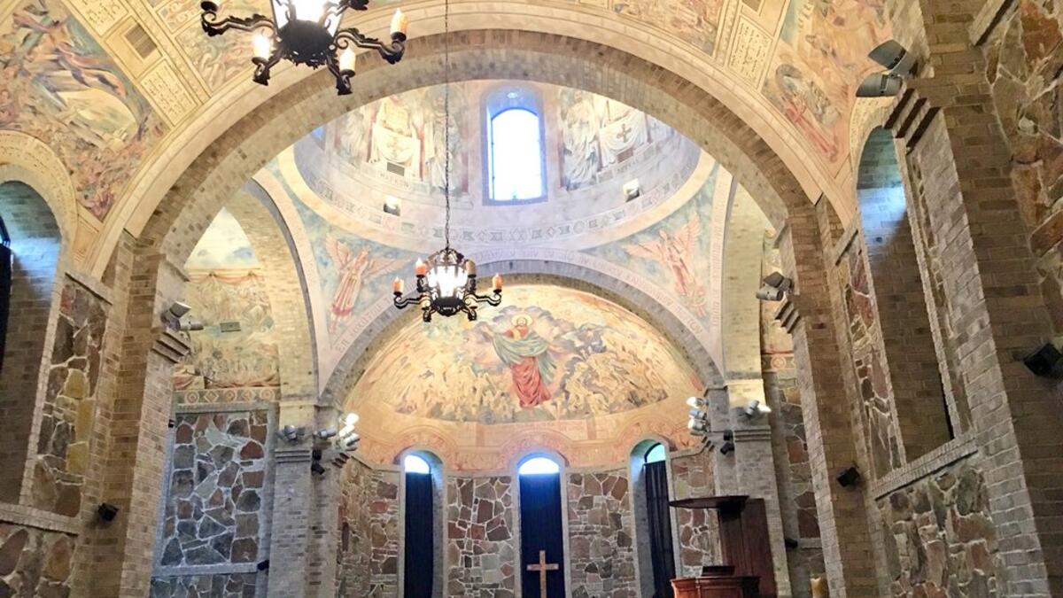 The Stone Chapel is a reconstruction of a 500 A. church in Tomarza, Cappadocia (Turkey). Located at Lanier Theological Library in Houston (Twitter)