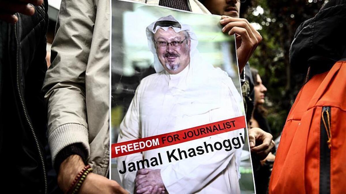 Protest for Khashoggi at Saudi embassy in US. (Twitter)