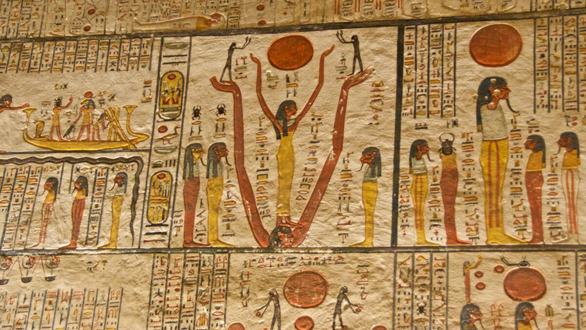 Hieroglyphs on the wall in King Tut's Tomb in the Valley of Kings in Luxor, Egypt. (Shutterstck/ File)