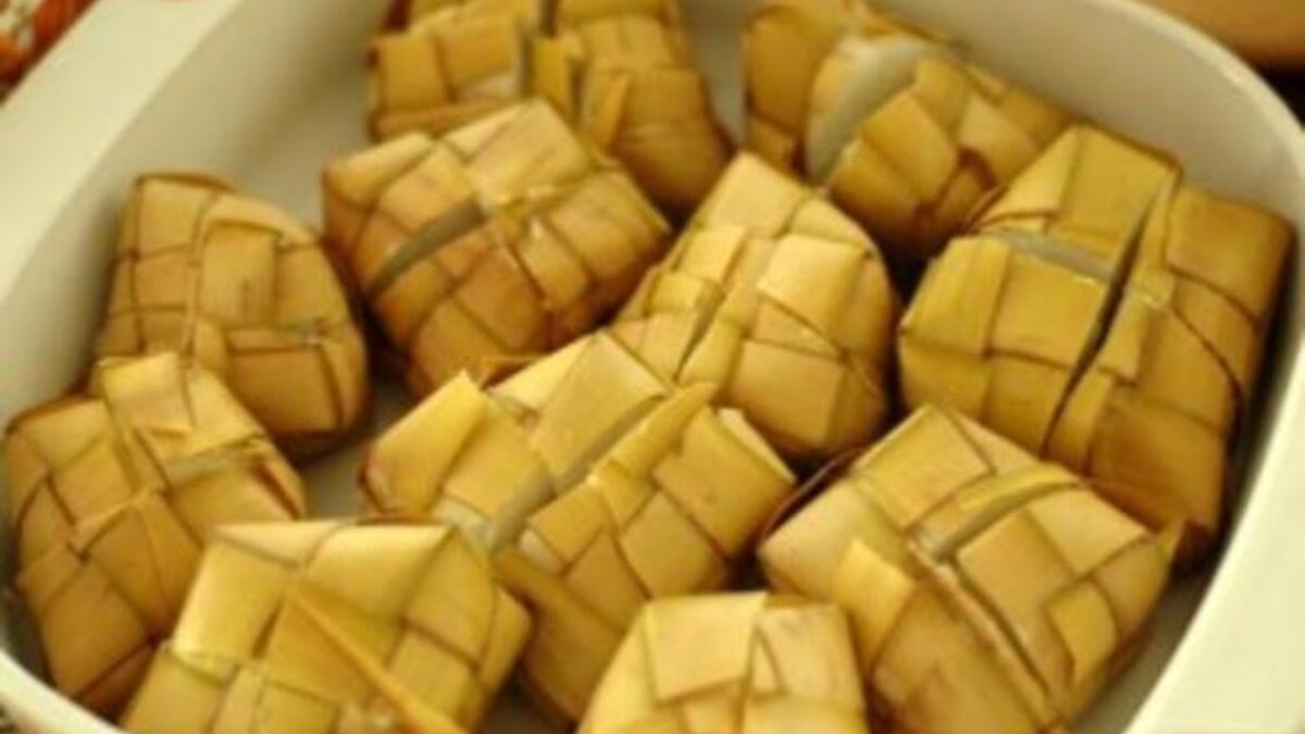 Philippines feast on "ketupat" - a food item served in most households during Eid.  It is a staple food made from rice, wrapped by coconut leaves, similar to the common 'sambusak' concept enjoyed in the Middle East and beyond. Ketupat or kupat also can be found in Malaysia, Brunei Darussalam, Indonesia and Singapore.