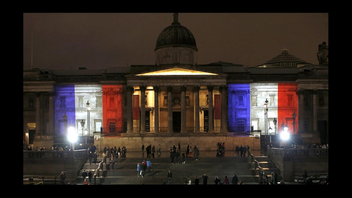 trafalgar square french flag