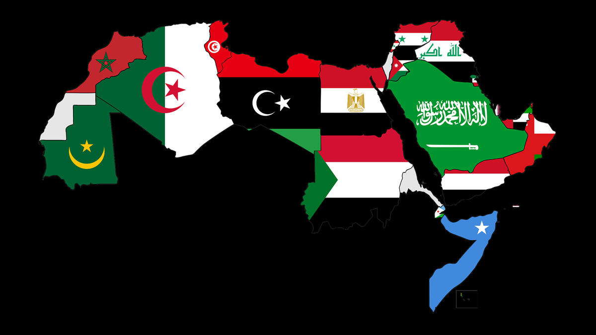 middle east map flags