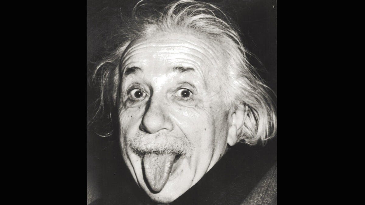 Einstein big hair, crazy look