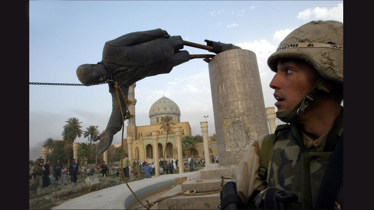 saddam statue firdos square