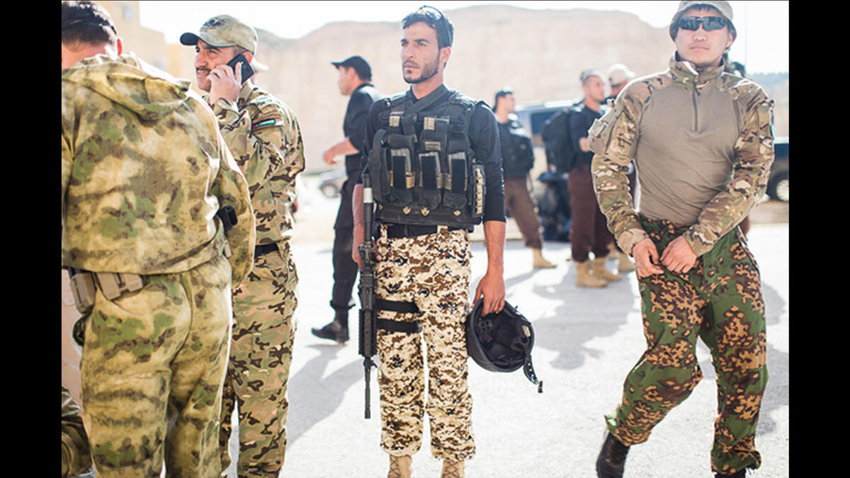 Jordan's team prepares for "Top Gun", an event where soldiers - shooting at distant targets with three different weapons - are judged for speed and accuracy. Finalists included Jordan and the US; Jordan ultimately placed first. Jordan and the US have long cooperated militarily, and jointly run this state-of-the-art training center.