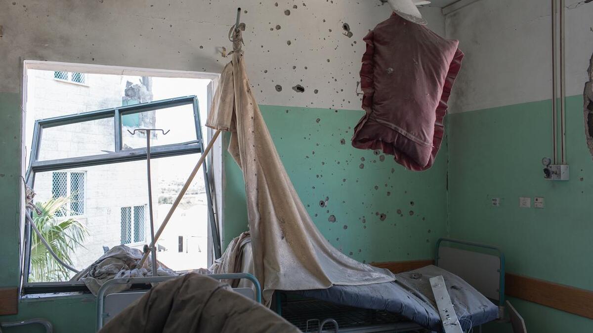 Bombed Gazan hospital