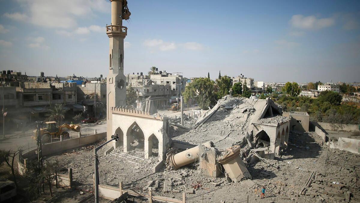 Gazan mosque destroyed