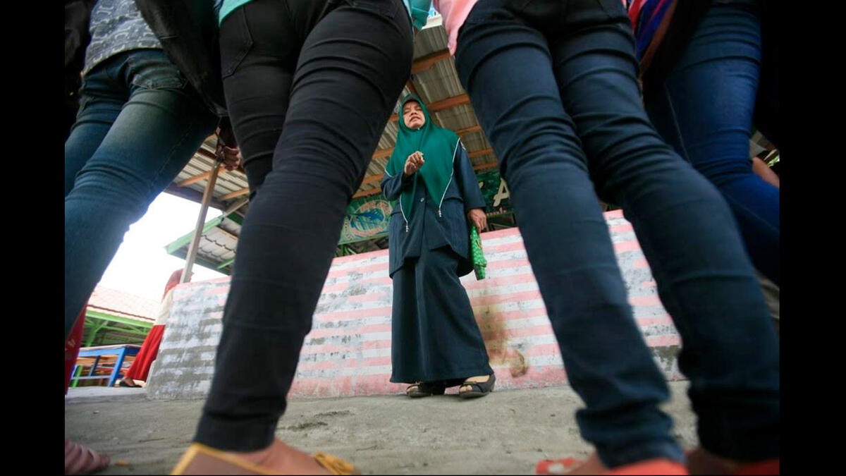 Muslim girls in tight jeans