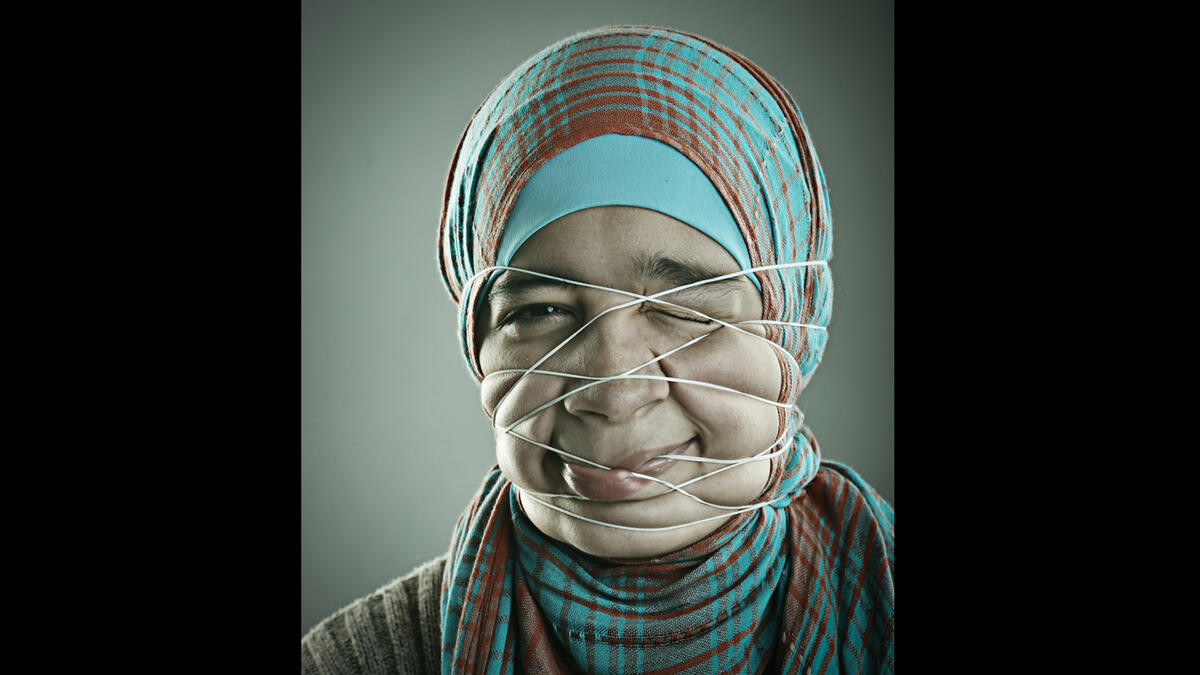 Funny arab woman face