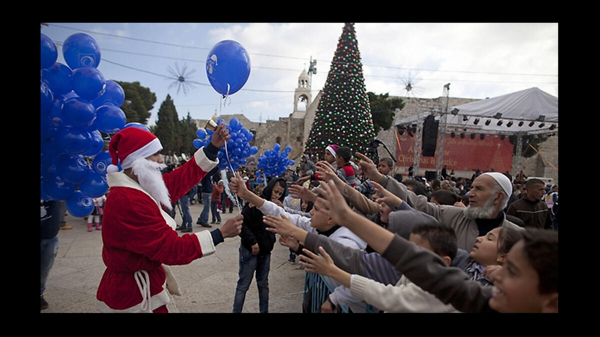 Palestinian Christians, Arab Israeli Christians, and Christian pilgrims from from all over the world visit Bethlehem in December to take part in the celebrations. Every year, about 100,000 visitors come to Bethlehem for the holiday.