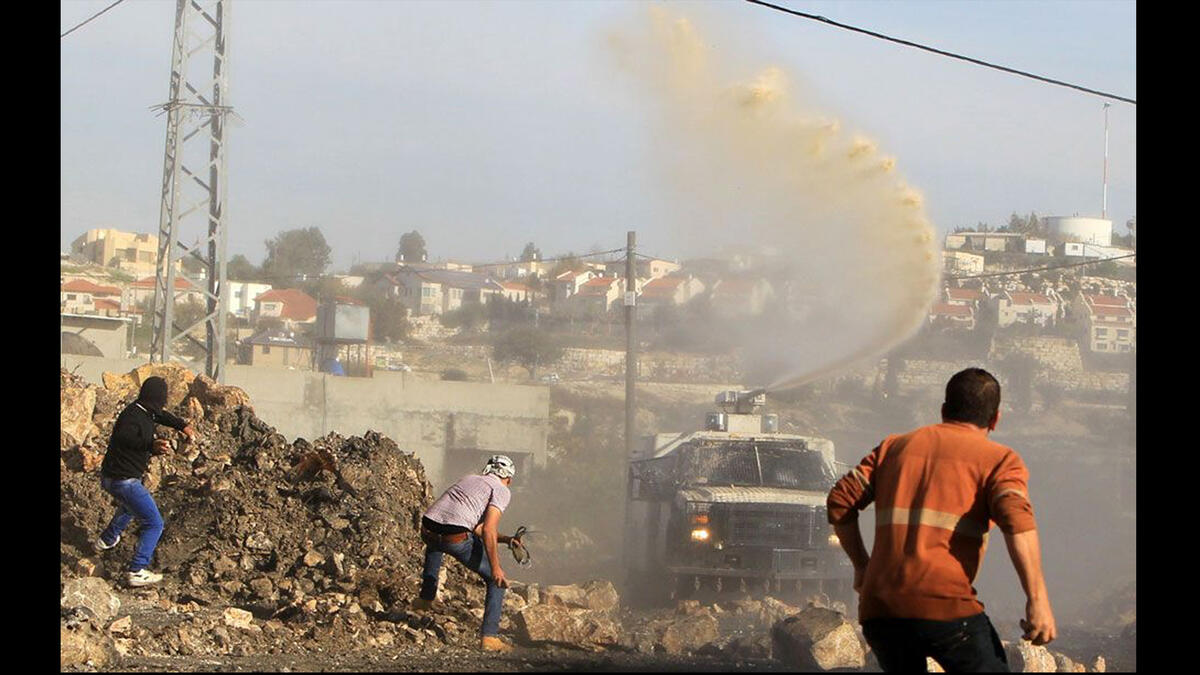 israel truck sprays skunk water protesters