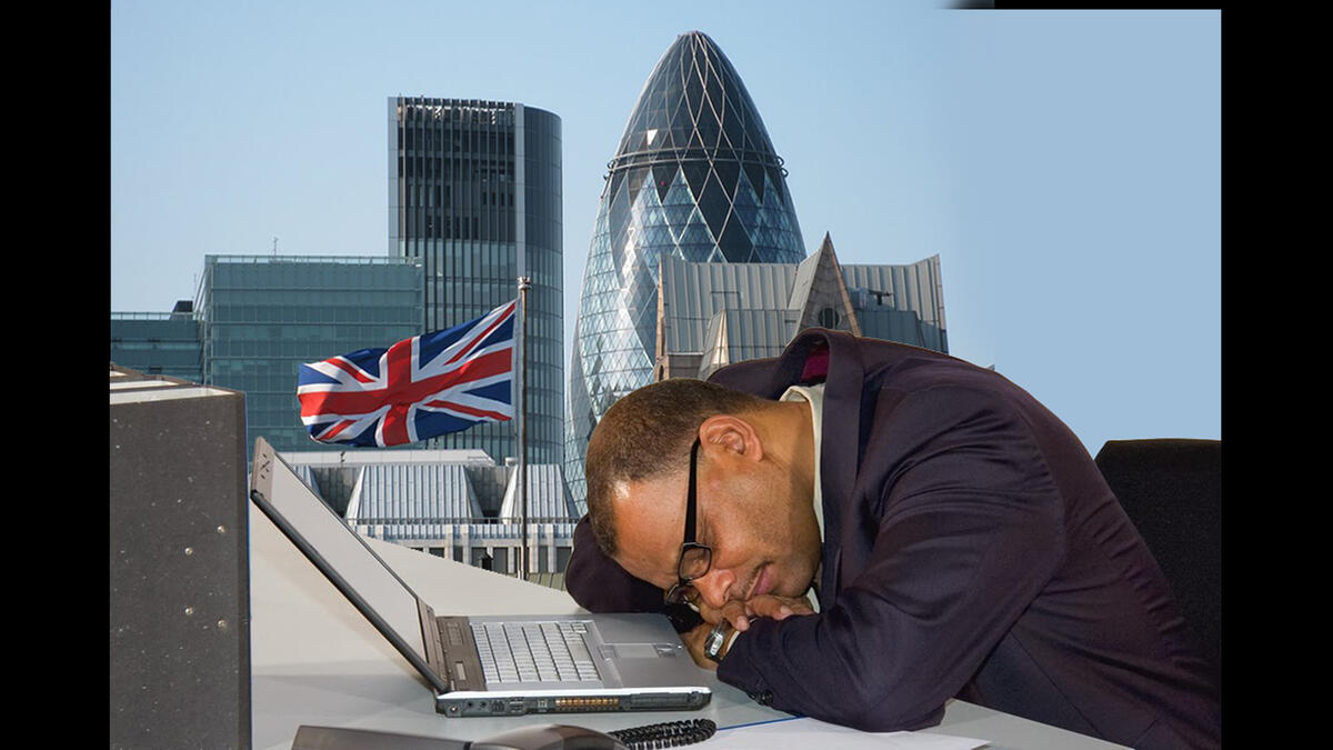 London sleepy office worker