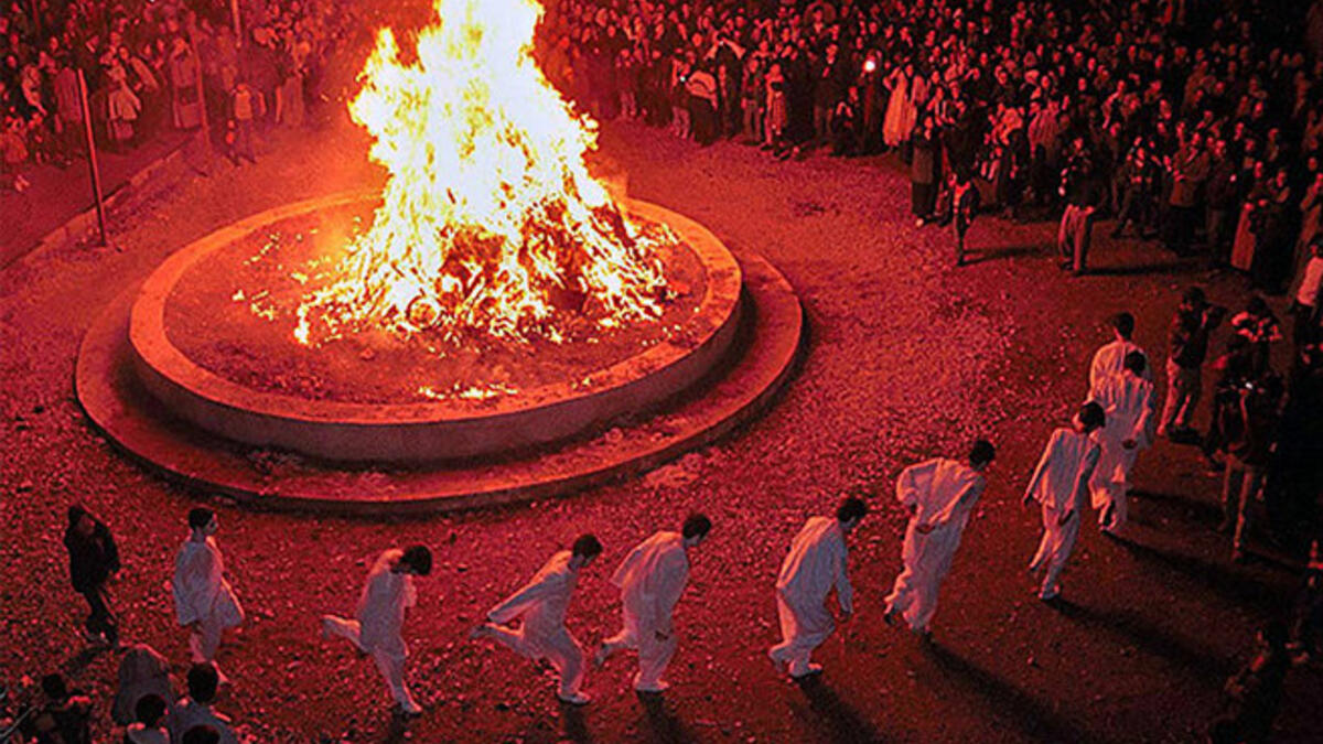 fire worship men