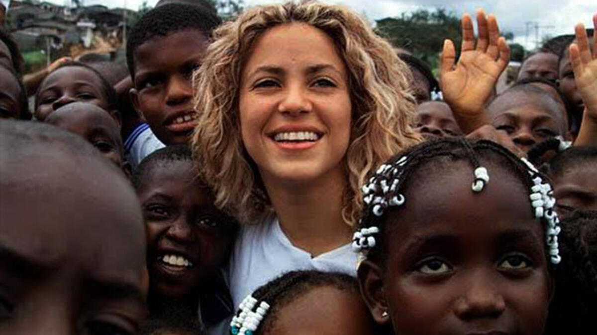 Shakira - For 17 years, the Colombian-Lebanese singer's Barefoot Foundation and ALAS has provided education and support for early childhood development intervention in poor communities. A UNICEF Goodwill Ambassador since 2003, the International Labor Organization honored in 2010 for her humanitarian work. She supports another 10 charities!